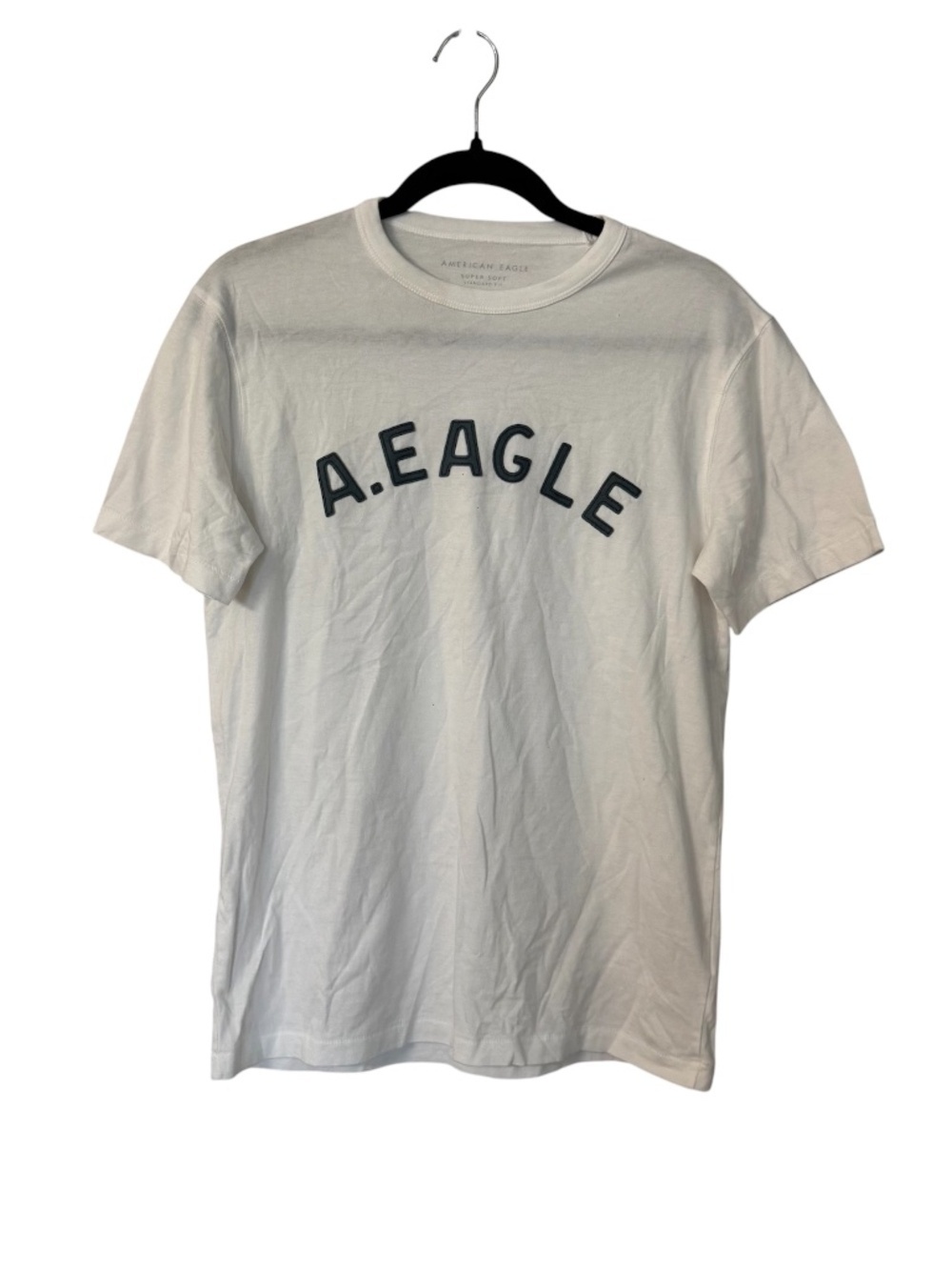 American Eagle AE Logo Graphic White Short Sleeve Crewneck T-Shirt Sz XS NWT